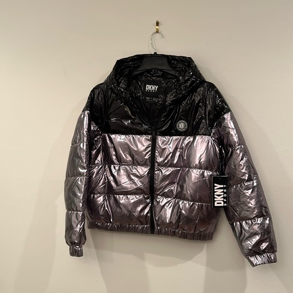 Dkny Jackets & Blazers - NWT DKNY Sport Down Jacket DP2J8893 Silver Tone Regular Fit, sz L